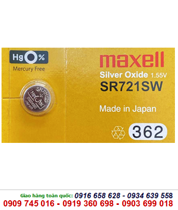 Maxell SR721SW, Pin Maxell SR721SW silver oxide 1.55V chính hãng Maxell Nhật